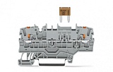 2-проводные клеммы с предохранителем; для автом. плоских мини-предохранителей; в соотв. с DIN 7258-3f, ISO 8820-3; с возможностью тестирования; с дополнительной позицией для перемычки; без индикации перегорания предохранителя; с нажимной кнопкой; 2,5 мм²;