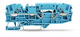 2-проводные проходные клеммы; 3; с возможностью тестирования; тот же профиль, что и у 2-проводной клеммы с размыкателем; боковая и центральная маркировка; для DIN-рейки 35 x 15 и 35 x 7,5; Push-in CAGE CLAMP®; 6,00 mm²; синие