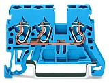 3-проводные проходные клеммы; 2,5 мм²; подходят для исполнений Ex i; боковая и центральная маркировка; для DIN-рейки 35 x 15 и 35 x 7,5; CAGE CLAMP®; 2,50 mm²; синие