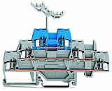 Трехуровневые клеммы; Проходные / проходные / проходные клеммы; для DIN-рейки 35 x 15 и 35 x 7,5; 2,5 мм²; CAGE CLAMP®; 2,50 mm²; серые/серые/синие