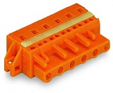 1-проводниковая розетка; CAGE CLAMP®; 2,5 мм²; Шаг контактов 7,62 мм; 11-пол.; зажимное кольцо; 2,50 mm²; оранжевые