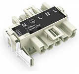 Т-образный соединитель Linect®; 5-пол.; Код. L; 1 вход; 2 вывода; белые