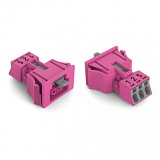 Защелкивающаяся розетка; 3-пол.; Код. B; 1,50 mm²; розовые