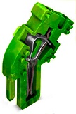 Center module for 1-conductor female connector; angled; CAGE CLAMP®; 4 mm²; Pin spacing 5 mm; 1-pole; 4,00 mm²; green-yellow