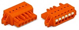1-проводниковая розетка; нажимная кнопка; Push-in CAGE CLAMP®; 2,5 мм²; Шаг контактов 5,08 мм; 22-пол.; зажимное кольцо; 2,50 mm²; оранжевые