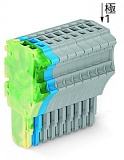 1-проводниковая розетка; Push-in CAGE CLAMP®; 1,5; Шаг контактов 3,5 мм; 11-пол.; 1,50 mm²; желто-зеленые,синие,серые