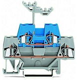 Двухуровневые клеммы; Проходные / проходные клеммы; для DIN-рейки 35 x 15 и 35 x 7,5; 2,5 мм²; CAGE CLAMP®; 2,50 mm²; серые/синие