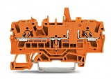 2-проводные клеммы с размыкателем / тестовые клеммы; с механической блокировкой; с возможностью тестирования; оранжевый размыкатель; для DIN-рейки 35 x 15 и 35 x 7,5; 2,5 мм²; Push-in CAGE CLAMP®; 2,50 mm²; оранжевые