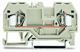 2-проводные проходные клеммы; 4 mm²; подходят для исполнений Ex e II; центральная маркировка; для DIN-рейки 35 x 15 и 35 x 7,5; CAGE CLAMP®; 4,00 mm²; светло-серые