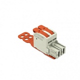 1-проводниковая розетка; рычаг; Push-in CAGE CLAMP®; 16 мм²; Шаг контактов 10,16 мм; 2-пол.; 100% защита от неправильного подсоединения; Распол. по центру фикс. рычаги; Пластина разгрузки натяжения; Посеребренные контакты; 16,00 mm²; светло-серые