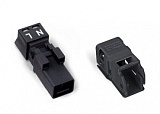 Штекер; с корпусом разгрузки натяжения; 2-пол.; 1,50 mm²; черные