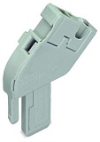 Start module for 1-conductor female connector; angled; CAGE CLAMP®; 4 mm²; Pin spacing 5 mm; 1-pole; with integrated end plate; 4,00 mm²; gray