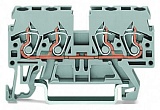 4-проводные проходные клеммы; 2,5 мм²; боковая и центральная маркировка; для DIN-рейки 35 x 15 и 35 x 7,5; CAGE CLAMP®; 2,50 mm²; красные