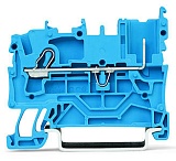 1-проводные / 1-контактные базовые клеммы; 2,5 мм²; для DIN-рейки 35 x 15 и 35 x 7,5; Push-in CAGE CLAMP®; 2,50 mm²; синие