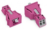 Защелкивающийся штекер; 2-пол.; Код. B; 1,50 mm²; розовые