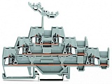 Трехуровневые клеммы; Проходные / проходные / проходные клеммы; с дополнительной позицией для перемычки на нижнем уровне; для DIN-рейки 35 x 15 и 35 x 7,5; 2,5 мм²; CAGE CLAMP®; 2,50 mm²; серые/серые/серые