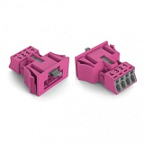 Защелкивающийся штекер; 4-пол.; Код. B; 1,50 mm²; розовые