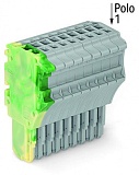 1-проводниковая розетка; Push-in CAGE CLAMP®; 1,5; Шаг контактов 3,5 мм; 11-пол.; 1,50 mm²; желто-зеленые,серые