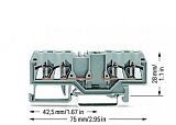 Компонентная клемма; 4-проводн.; с диодом 1N4007; анод справа; для DIN-рейки 35 x 15 и 35 x 7,5; 2,5 мм²; CAGE CLAMP®; 2,50 mm²; серые