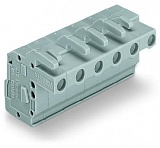 1-conductor female connector, angled; CAGE CLAMP®; 2.5 mm²; Pin spacing 7.5 mm; 2-pole; 2,50 mm²; gray