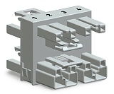 3-канальный распр. соединитель; 4-пол.; Код. B; 1 вход; 3 вывода; серые