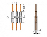 Смежная перемычка; Шаг контактов 4 мм; 4-пол.; Длина: 28 мм; белые
