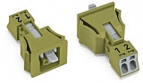Защелкивающаяся розетка; 2-пол.; Код. B; 1,50 mm²; светло-зеленые