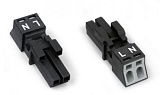 Разъем; 2-пол.; Код. A; 1,50 mm²; черные