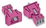 Защелкивающийся штекер; 3-пол.; Код. B; 1,50 mm²; розовые
