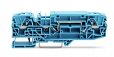 2-проводные проходные клеммы; 3; с возможностью тестирования; тот же профиль, что и у 2-проводной клеммы с размыкателем; боковая и центральная маркировка; для DIN-рейки 35 x 15 и 35 x 7,5; Push-in CAGE CLAMP®; 6,00 mm²; синие