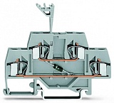 Компонентная клемма; двухуровн.; с диодом 1N4007; Анод, верхний; для DIN-рейки 35 x 15 и 35 x 7,5; 4 mm²; CAGE CLAMP®; 4,00 mm²; серые