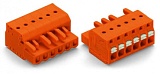 1-проводниковая розетка; нажимная кнопка; Push-in CAGE CLAMP®; 2,5 мм²; Шаг контактов 5,08 мм; 23-пол.; 2,50 mm²; оранжевые