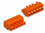 1-проводниковая розетка; нажимная кнопка; Push-in CAGE CLAMP®; 2,5 мм²; Шаг контактов 7,62 мм; 9-пол.; Монтажные ножки; 2,50 mm²; оранжевые