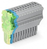 1-проводниковая розетка; Push-in CAGE CLAMP®; 1,5; Шаг контактов 3,5 мм; 12-пол.; 1,50 mm²; желто-зеленые,синие,серые