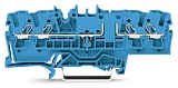 4-проводные проходные клеммы; 2,5 мм²; с возможностью тестирования; тот же профиль, что и у 4-проводной клеммы с размыкателем; боковая и центральная маркировка; для DIN-рейки 35 x 15 и 35 x 7,5; Push-in CAGE CLAMP®; 2,50 mm²; синие
