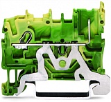 1-проводные / 1-контактные базовые клеммы с заземлением; 2,5 мм²; для DIN-рейки 35 x 15 и 35 x 7,5; Push-in CAGE CLAMP®; 2,50 mm²; зеленые-желто