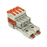 1-проводниковая розетка; рычаг; Push-in CAGE CLAMP®; 16 мм²; Шаг контактов 10,16 мм; 4-пол.; 100% защита от неправильного подсоединения; Поперечные фиксирующие рычаги; монтаж на DIN-рейку 35 мм/панель; Посеребренные контакты; 16,00 mm²; светло-серые