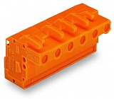 1-conductor female connector, angled; CAGE CLAMP®; 2.5 mm²; Pin spacing 7.62 mm; 6-pole; 2,50 mm²; orange
