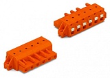 1-проводниковая розетка; нажимная кнопка; Push-in CAGE CLAMP®; 2,5 мм²; Шаг контактов 7,62 мм; 9-пол.; зажимное кольцо; 2,50 mm²; оранжевые