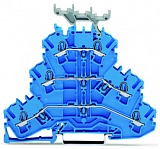 Трехуровневые клеммы; Проходные / проходные / проходные клеммы; N/N/N; с нанесением маркировки; Для исполнений Ex e II и Ex i; для DIN-рейки 35 x 15 и 35 x 7,5; 2,5 мм²; Push-in CAGE CLAMP®; 2,50 mm²; синие