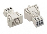 Защелкивающийся штекер; 3-пол.; Код. A; 1,50 mm²; белые