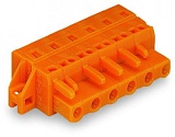 1-проводниковая розетка; CAGE CLAMP®; 2,5 мм²; Шаг контактов 7,62 мм; 12-пол.; зажимное кольцо; 2,50 mm²; оранжевые