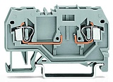 2-проводные базовые клеммы; для DIN-рейки 35 x 15 и 35 x 7,5; 2,5 мм²; CAGE CLAMP®; 2,50 mm²; серые