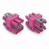 3-канальный распр. соединитель; 3-пол.; Код. B; 1 вход; 3 вывода; розовые