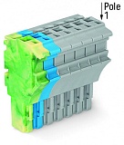 1-проводниковая розетка; Push-in CAGE CLAMP®; 4 mm²; Шаг контактов 5,2 мм; 7-пол.; 4,00 mm²; желто-зеленые,синие,серые