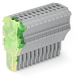 1-проводниковая розетка; Push-in CAGE CLAMP®; 1,5; Шаг контактов 3,5 мм; 12-пол.; 1,50 mm²; желто-зеленые,серые