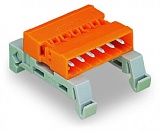 Штекерная часть электрического соединителя с двумя выводами; Монтаж на DIN-рейку 35 мм; 20-пол.; Шаг контактов 5,08 мм; оранжевые