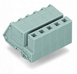 1-conductor female connector, angled; CAGE CLAMP®; 2.5 mm²; Pin spacing 5 mm; 3-pole; Snap-in mounting feet; 2,50 mm²; gray