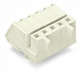 1-conductor female connector, angled; CAGE CLAMP®; 2.5 mm²; Pin spacing 5 mm; 16-pole; 100% protected against mismating; Snap-in mounting feet; 2,50 mm²; light gray