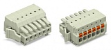 1-проводниковая розетка; нажимная кнопка; Push-in CAGE CLAMP®; 1,5; Шаг контактов 3,5 мм; 24-пол.; 100% защита от неправильного подсоединения; Поперечные фиксирующие рычаги; 1,50 mm²; светло-серые